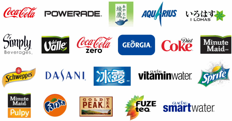 Coca-Cola company's 21 billion-dollar brands logos.