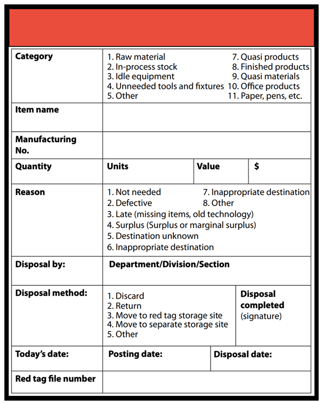 Example of a Red Tag