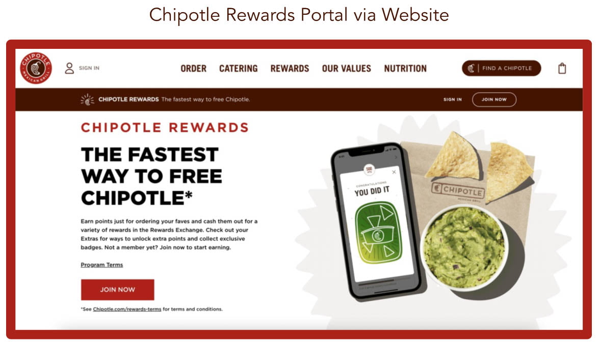 Chipotle reward portal
